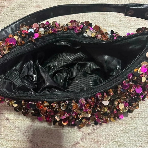 Y2k Pink, gold and black sequin shoulder bag - Picture 7 of 12